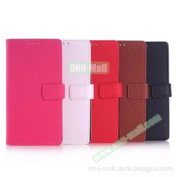 Litchi Texture Wallet Leather Flip Cover Mobile Phone Case for Sony Xperia E3
